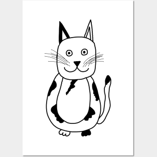 Black and White Cat Posters and Art